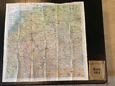 Original U.S. WWII Silk Escape Map of Western Europe 43/C and 43/D