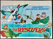 Rescuers Original Quad Movie Poster FIRST RELEASE Walt Disney 1977