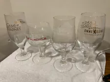 Set Of 4 Game Of Thrones OMMEGANG BREWERY Beer Glasses - FREE SHIP READ