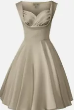 BNWT SZ14 Lindy Bop 'Octavia' Gold Satin Circle Vintage Occasion Wedding Dress