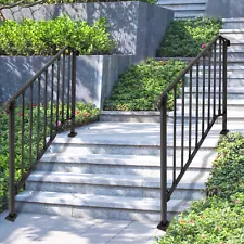 Steel Handrail Adjustable for 4-5 Steps Outdoor Stair Railing Step Hand Rail