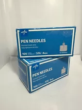 (Lot of 2) 100ct Medline Pen Needles 32G 4mm