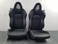 2005 Honda S2000 AP2 Black Leather Bucket Seat Set #7108 L4