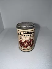 VINTAGE W.E. GARRETT & SONS "SCOTCH SNUFF" 1.15 OZ TIN... FULL!