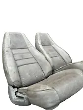 Jeep Wrangler YJ CJ7 76-95 GREY Driver Passenger Front Seat set recliner