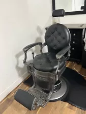 USED ALESSO PROFESSIONAL BARBER CHAIR - VINTAGE BARBER CHAIR - BLACK