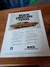 1973 Buick Century Hard Top Coupe Magazine Ad