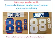 NFL New York Giants Lettering Number Custom Kit UNSEWN ANY Year Name for Jersey