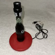 COKE Coca-Cola 1998 Bottle Table Desk Lamp Red Plastic Base Model S1710-03