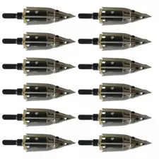 12Pcs Trophy Ridge Broadheads Meat Rotatable 3 Blade Rocket Croosbow Arrow Tips