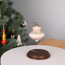 Frosted Pine Ball Bauble Porcelain Ornament in Box