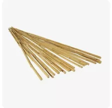 25 Pack Bamboo Plant Stakes 4 Foot Garden Wooden Sticks Hydrofarm Natural