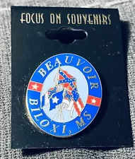 BEAUVOIR Biloxi Mississippi Souvenir Lapel Pin Vintage/America/States/USA Flags