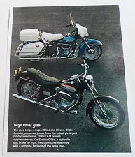 1972 HARLEY DAVIDSON SUPER GLIDE & ELECTRA GLIDE BROCHURE SALES AD VINTAGE