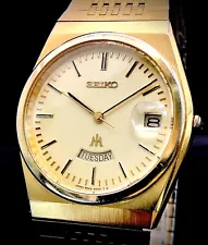 SEIKO WATCH MAJESTA ANTIMAGNETIC QUARTZ 9533-6000 GOLD DAY DATE