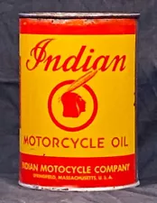 ORIGINAL INDIAN MOTOCYCLE MOTORCYCLE OIL --- ONE QUART CAN --- FULL NOS