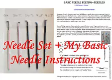 Needle Felting NEEDLES 32, 36T, 36S, 40T, 42T Set + My Basic Needle Instructions