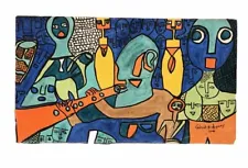 Painting On Canvas 2001 African Art Signed 28”x16”