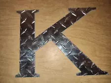 Letter K Aluminum Diamond Plate 10 1/4" x 8" x 1/8"