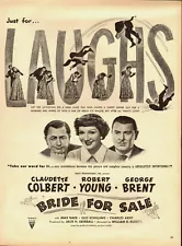 1949 vintage movie ad, 'Bride for Sale' Robert Young, Claudette Colbert-(062313)