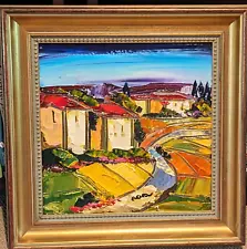 Maya Eventov Original Impasto Colorful Painting Art Tuscan Countryside Signed!