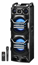 Technical Pro Dual 10" 3000w Bluetooth Karaoke Machine System w/USB/SD/LED+Mic