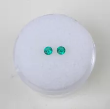 Colombian Emerald Round Loose Faceted Natural Gem Pair 3mm