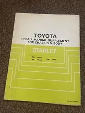 Toyota Starlet EP70 EP71 Repair Manual Supplement For Chassis & Body DEC 1986