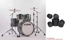 Sonor AQ2 Titanium Quartz Lacquer STUDIO 20/10/12/14/14 Drums +Bags Auth. Dealer