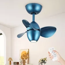 Small Ceiling Fan with Light:18 inch Ceiling Fans with Remote for Kids Blue