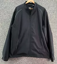 Cutter & Buck WeatherTec Windbreaker Jacket Black Mens Sz XL Swisher Sweets Logo