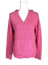 NEW! Sonoma Large Chateau Rose Crochet Knit Hoodie Sweater Kangaroo Pocket