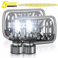 Pair 5x7" 7x6 LED Headlight DRL For Ford Bronco 79-86 F 250/350 Super Duty F150 (For: Pontiac)