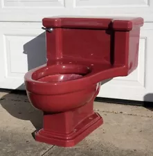 Vintage toilet and sink American Standard T'ang red (maroon)