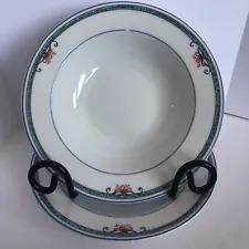 Coventry Portuguese Tile Soup Bowls 9 1/8" Rimmed Fine Porcelain PTS Intl Set 2