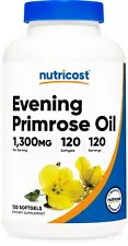 Nutricost Evening Primrose 1,300mg, 120 Softgels - Non-GMO, Gluten Free