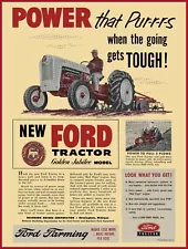 1953 Ford Tractors NEW Metal Sign: Golden Jubilee Model Pic Power that Purrrrs