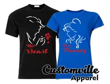 ð¥ His Beauty Her Beast Couple Matching T shirts Valentines gift Honeymoon shirt