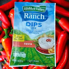 Hidden Valley Dips Mix Fiesta Ranch Thick and Creamy 1.1 Oz Packet 10ct for OGIE