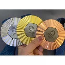 Paris Olympic Gold /Silver /Bronze Medals Ribbons Zinc Alloy Metal Exact Replica