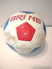 Vintage 1980's Brine Neptune 32 Leather Soccer Ball Size 5 Red White & Blue