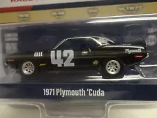 Greenlight 1971 PLYMOUTH CUDA Black '71 w/RR GRAN TURISMO Broadmoor PIKES PEAK