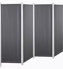 4 Panels Gray Room Divider Folding Privacy Screen Home Office Dorm Decor