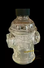 Firehouse Subs Fire Hydrant Clear Glass with Cap Dog Treat Holder!