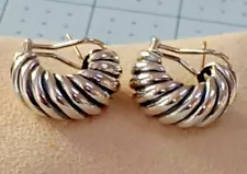 New ListingVintage David Yurman Sterling Silver Sculpted Cable Shrimp Earrings