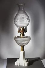 WHEELING FROSTED GRAPE LEAF KEROSENE OIL LAMP - THURO OLI-157