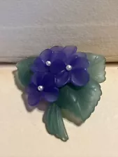 Violet Bouquet Flower Pin Broach Plastic Fashion 2”