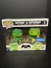 FUNKO POP ! BATMAN VS SUPERMAN 2 PACK GLOWS IN DARK WALMART EXCLUSIVE X01