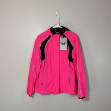 Harley Davidson Jacket Womens Medium Neon Pink Reflective Rain Gear Nylon NEW