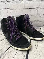 Sz 8- Nike Dunk Sky High 2012 Wedge Heel Suede Black Style 528899-014